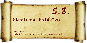 Streicher Balázs névjegykártya