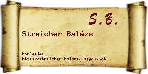 Streicher Balázs névjegykártya